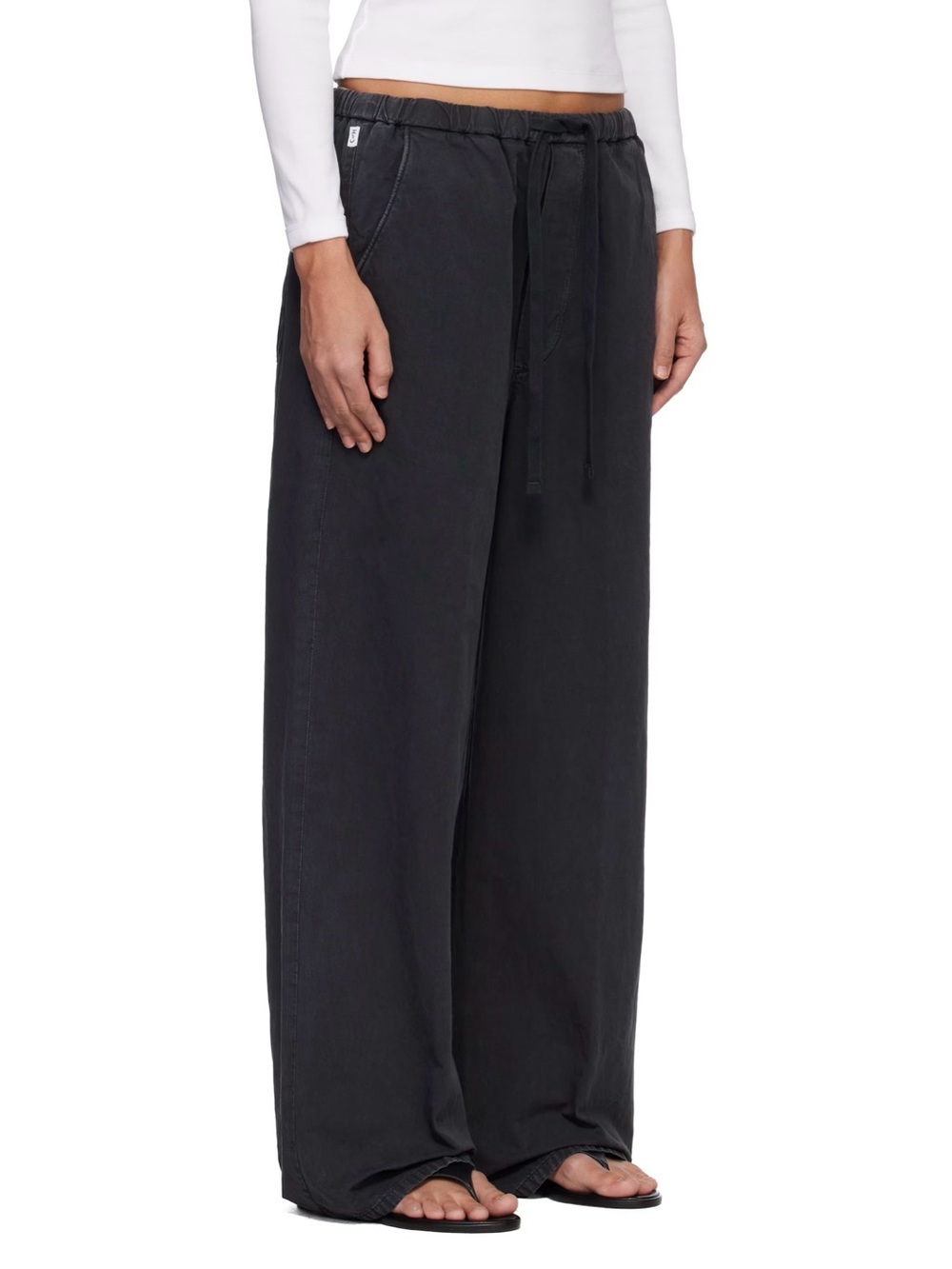 Citizens Of Humanity Black Wide-Leg Drawstring Pants